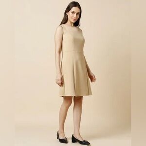 Nine West Sleeveless Dress khaki minimalist flare normcore gorpcore leopard